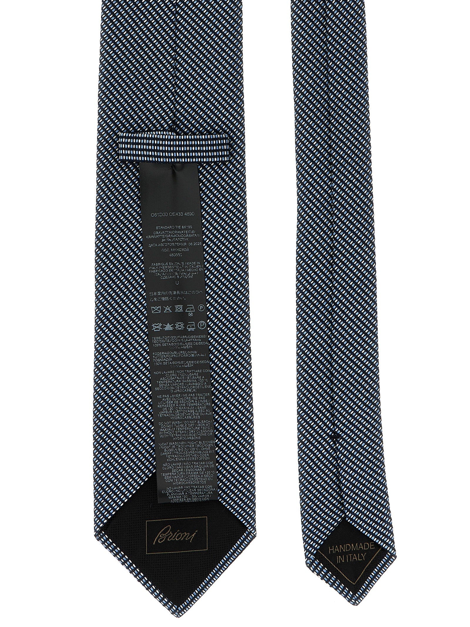 Brioni Jacquard Silk Tie Blue