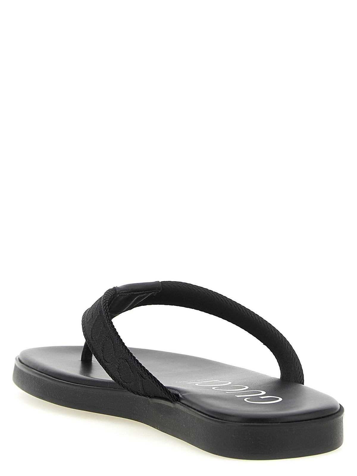 Gucci Jacquard Thong Sandals Black