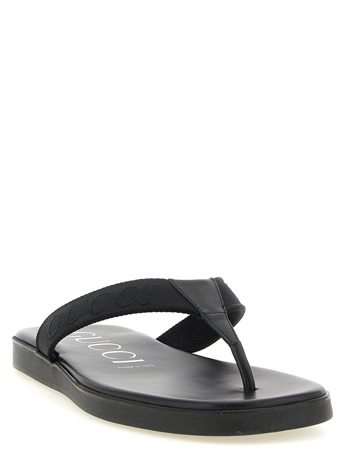 Gucci Jacquard Thong Sandals Black