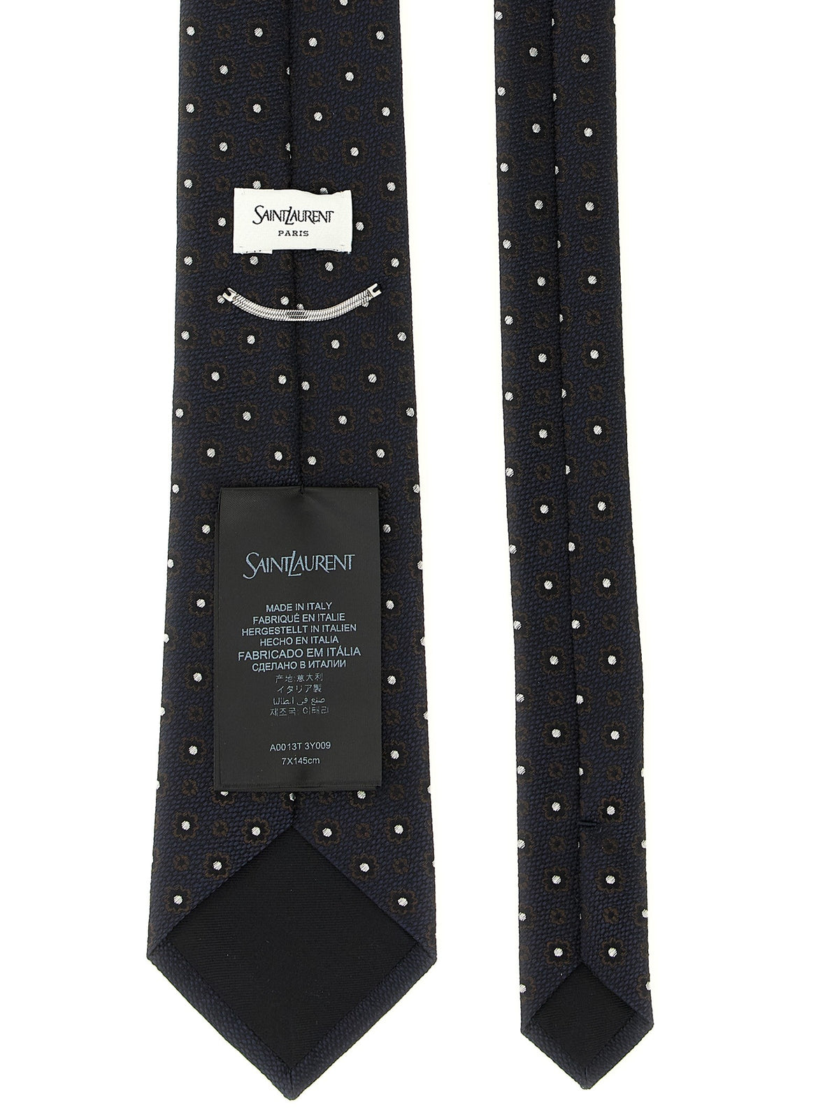 Saint Laurent Jacquard Tie Blue