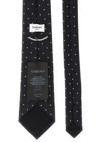 Saint Laurent Jacquard Tie Blue