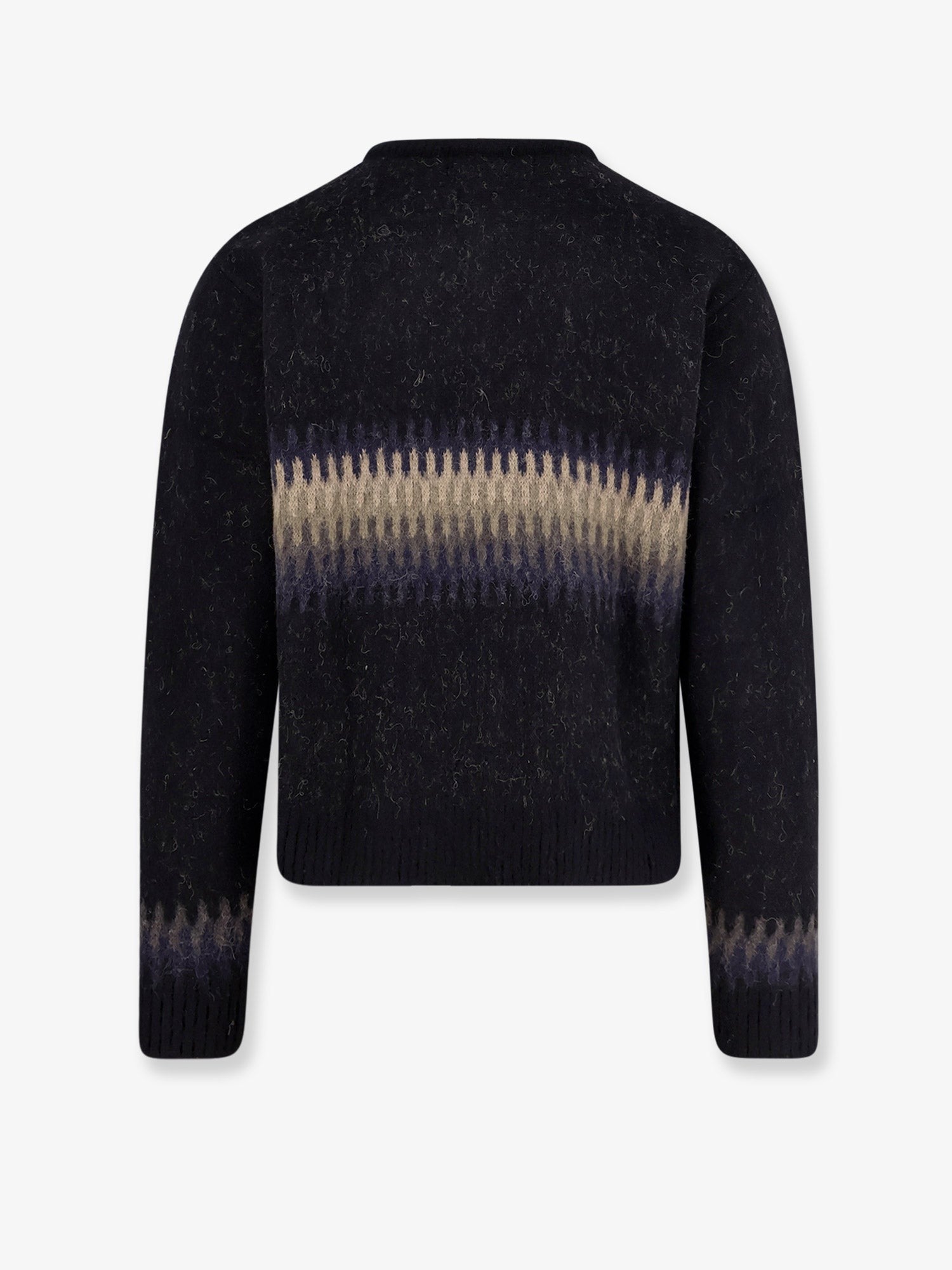 Tonywack Unisex Jacquard Unisex Alpaca Cardigan Black