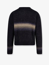 Tonywack Unisex Jacquard Unisex Alpaca Cardigan Black