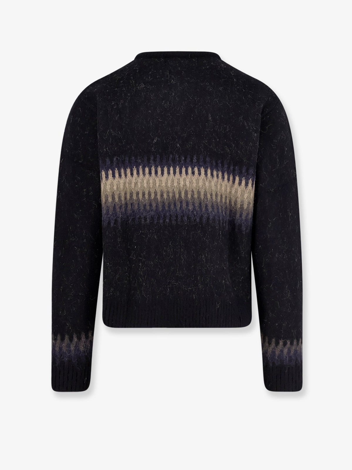 Tonywack Unisex Jacquard Unisex Alpaca Cardigan Black, view 5