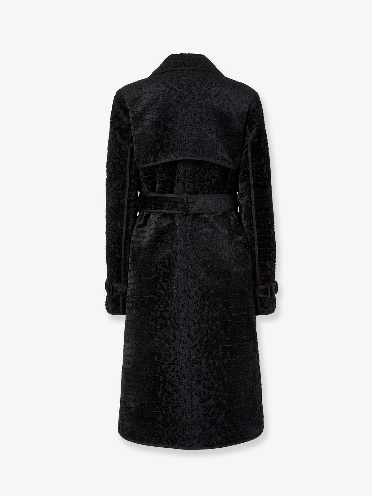 Fendi Women's Jacquard Velvet Coat Black