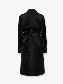 Fendi Women's Jacquard Velvet Coat Black