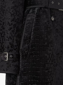 Fendi Women's Jacquard Velvet Coat Black