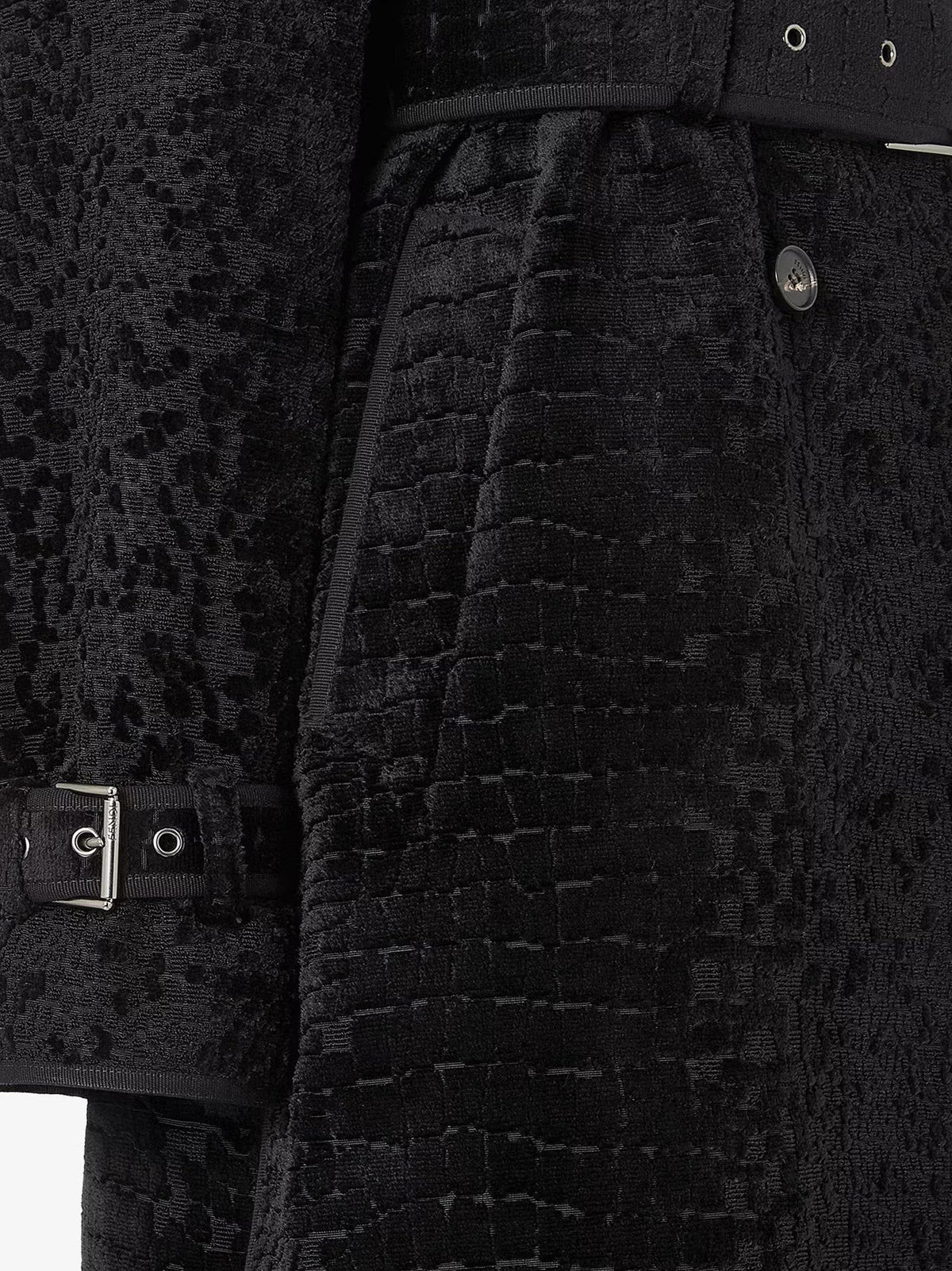 Fendi Women's Jacquard Velvet Coat Black