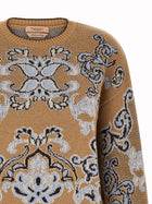 TWINSET Jacquard Wool Blend Sweater Brown, view 3