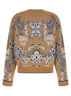 TWINSET Jacquard Wool Blend Sweater Brown, view 2