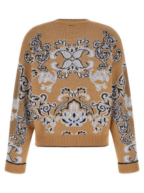TWINSET Jacquard Wool Blend Sweater Brown
