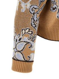 TWINSET Jacquard Wool Blend Sweater Brown
