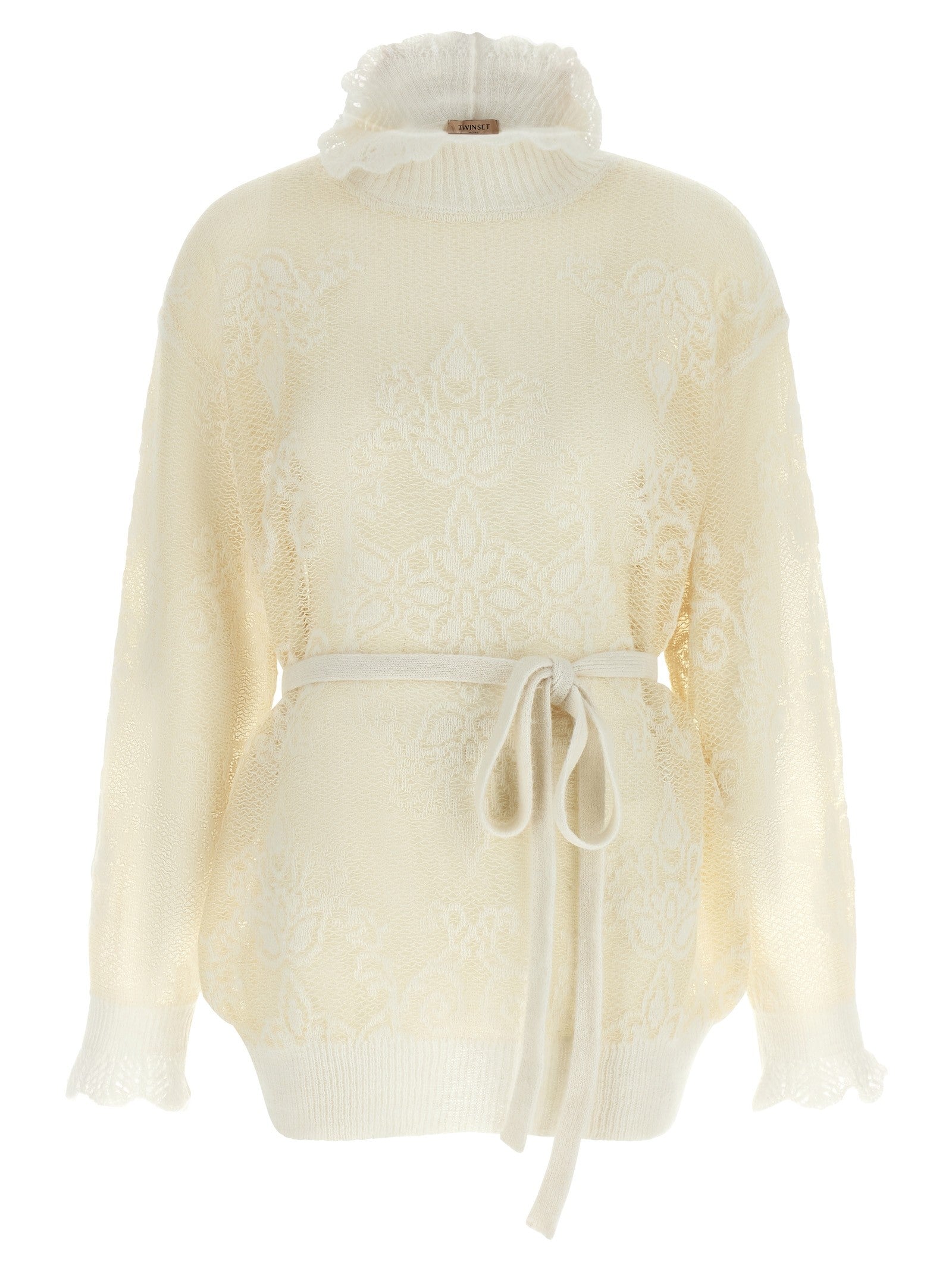 TWINSET Jacquard Yarn Sweater White