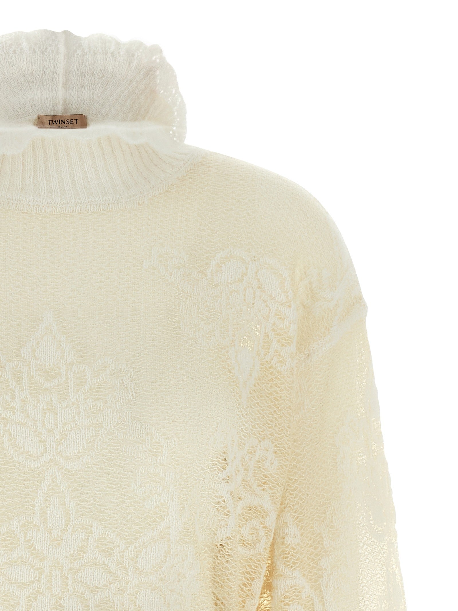 TWINSET Jacquard Yarn Sweater White