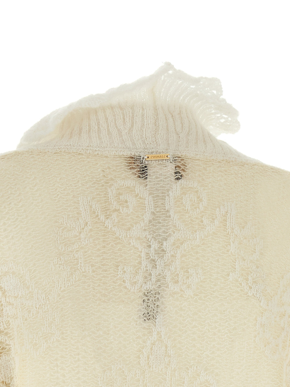 TWINSET Jacquard Yarn Sweater White, view 4