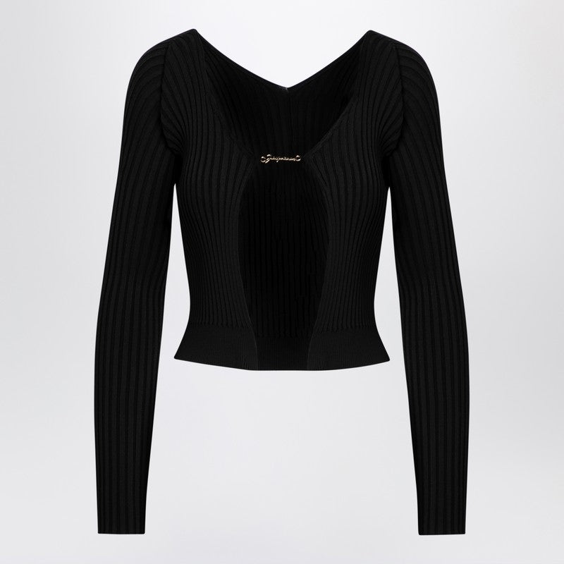 Jacquemus - JACQUEMUS La Maille Pralu Longue black cardigan - Knitwear