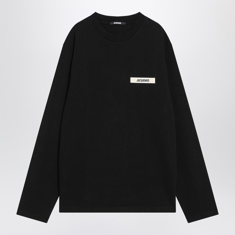Jacquemus - JACQUEMUS Black long-sleeved cotton T-shirt - Topwear