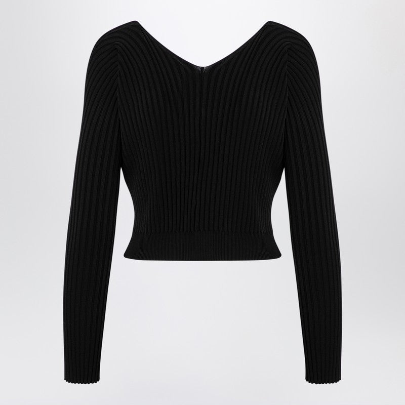 Jacquemus - JACQUEMUS La Maille Pralu Longue black cardigan - Knitwear