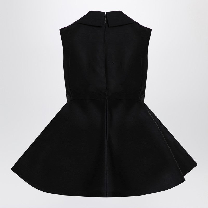 Jacquemus - JACQUEMUS Black wool and silk Spalla Top - Women’s Clothing