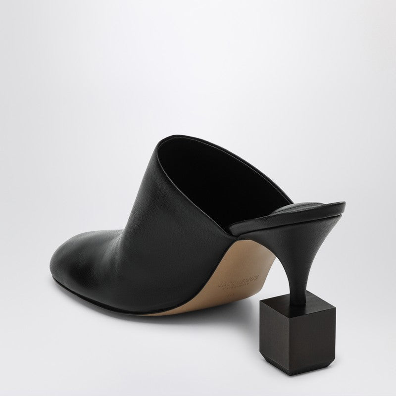 Jacquemus - JACQUEMUS Black mule with geometric heel - Slippers &amp; Flip-flops
