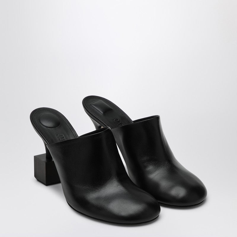 Jacquemus - JACQUEMUS Black mule with geometric heel - Slippers &amp; Flip-flops