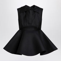 Jacquemus - JACQUEMUS Black wool and silk Spalla Top - Women’s Clothing