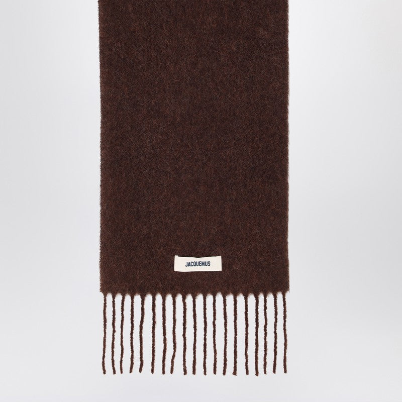Jacquemus - JACQUEMUS Brown scarf in alpaca and mohair - Scarves Hats &amp; Gloves