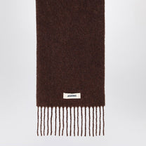 Jacquemus - JACQUEMUS Brown scarf in alpaca and mohair - Scarves Hats &amp; Gloves