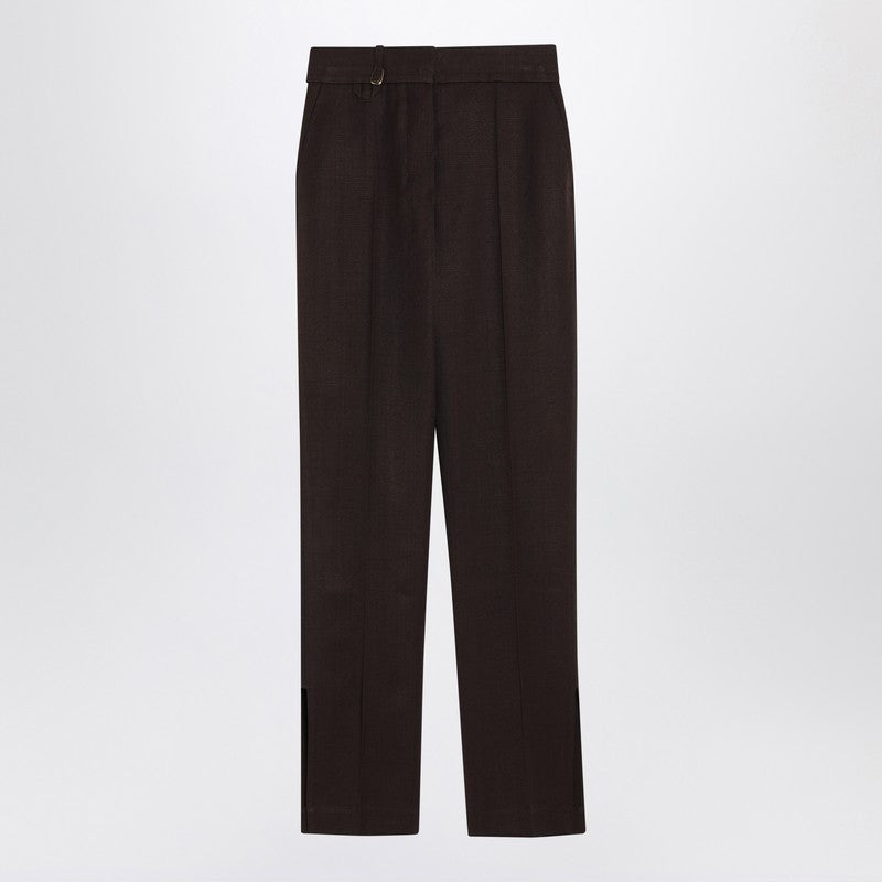Jacquemus - JACQUEMUS Brown trousers in silk blend - Trousers
