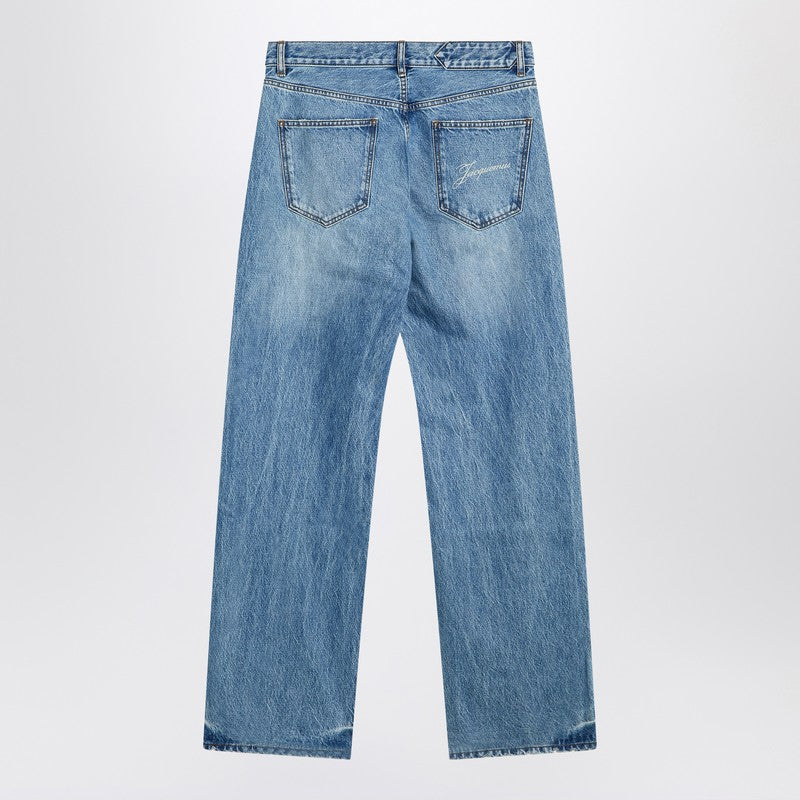 Jacquemus - JACQUEMUS Straight leg denim pants in indigo color - Jeans