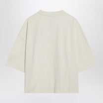 Jacquemus - JACQUEMUS Light beige boxy T-shirt with logo - Topwear