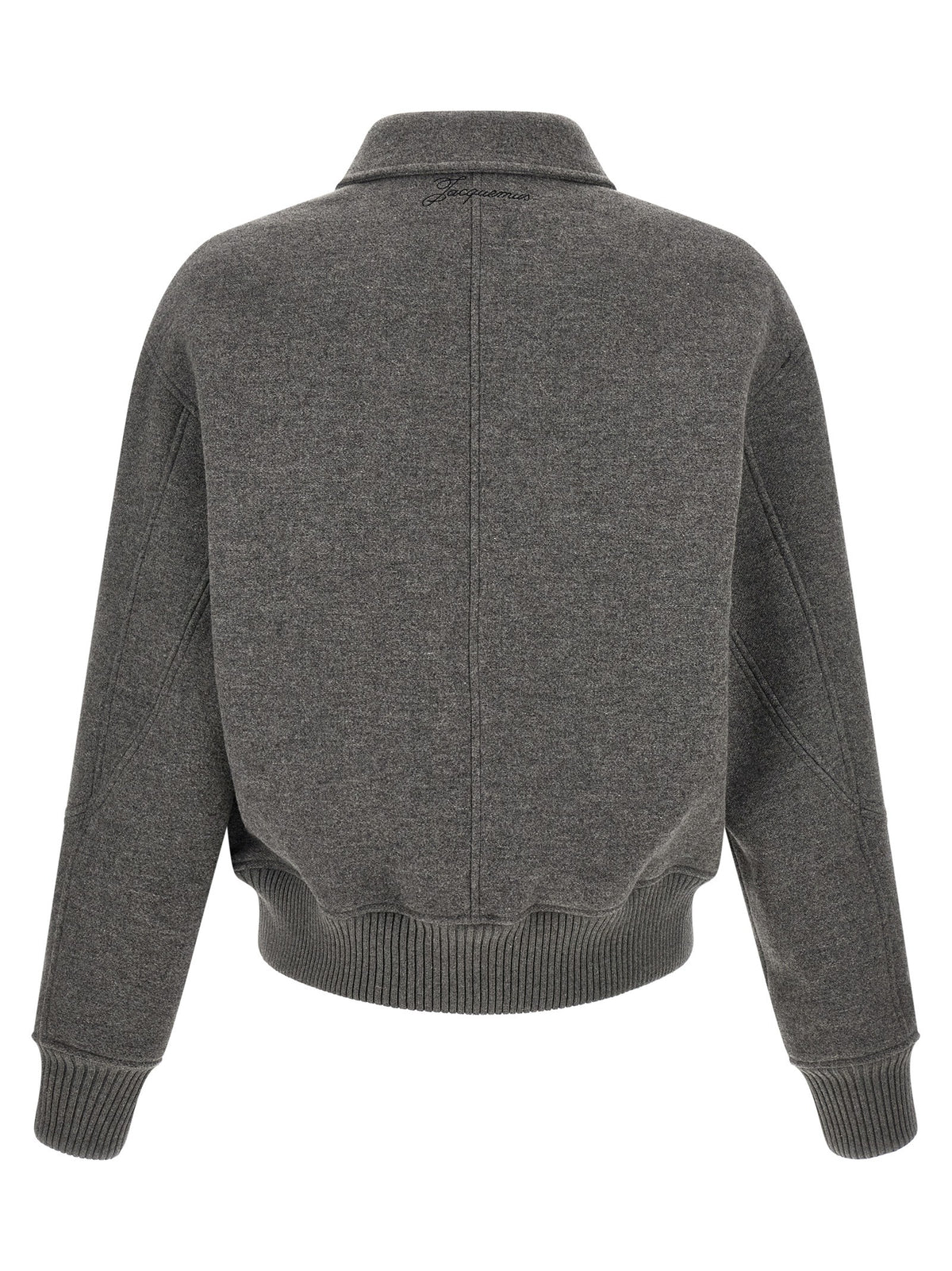 JACQUEMUS Grey Le Bomber Feltro Bomber Jacket Grey, view 2