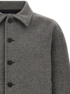 JACQUEMUS Grey Le Bomber Feltro Bomber Jacket Grey, view 3