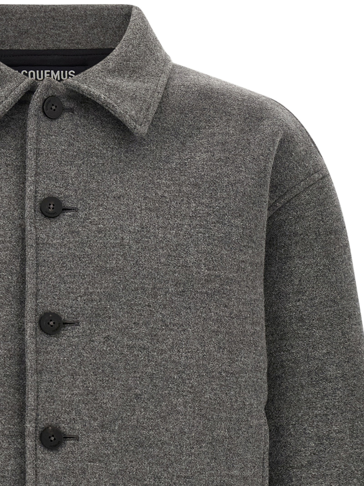 JACQUEMUS Grey Le Bomber Feltro Bomber Jacket Grey, view 3