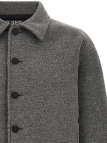 JACQUEMUS Grey Le Bomber Feltro Bomber Jacket Grey, view 3
