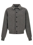JACQUEMUS Grey Le Bomber Feltro Bomber Jacket Grey