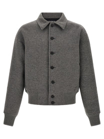 JACQUEMUS Grey Le Bomber Feltro Bomber Jacket Grey