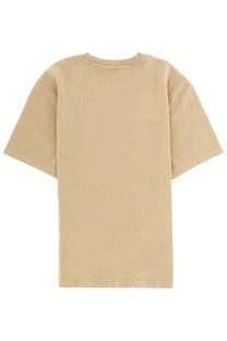 Jacquemus men’s beige short-sleeved crew neck grosgrain shirt made from lightweight fabric for casual wear