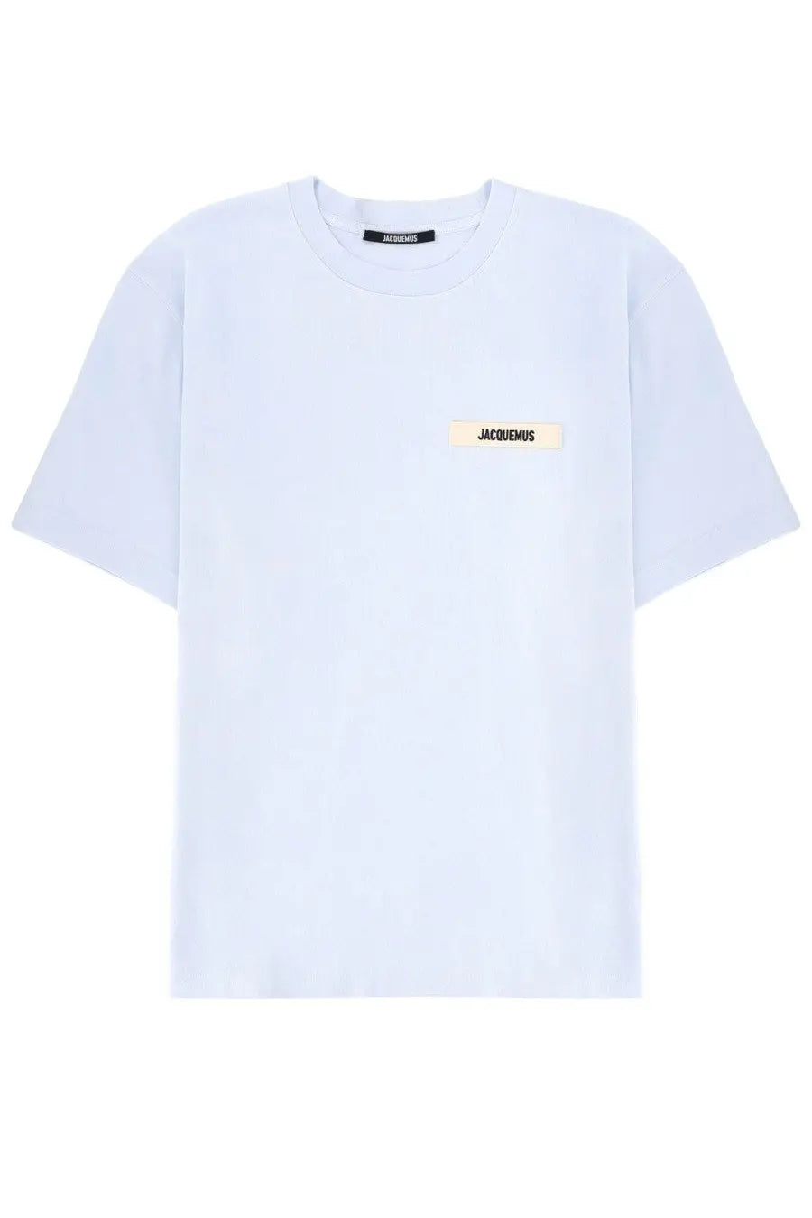 Jacquemus men’s blue grosgrain short-sleeved t-shirt with minimalist design and subtle chest branding