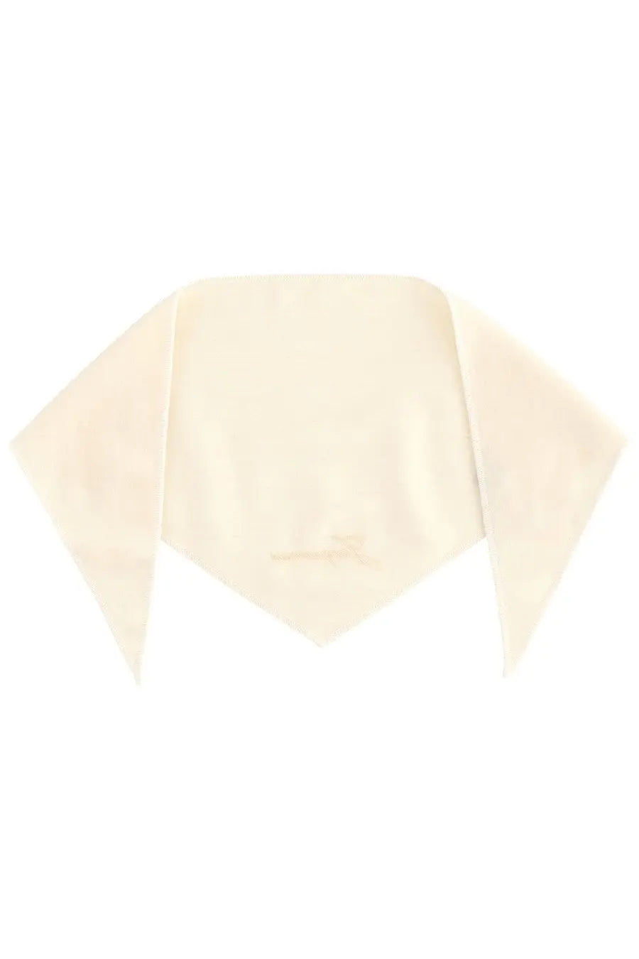 Jacquemus women’s cashmere bandana white cream-colored silk scarf with soft smooth texture and elegant triangular folds