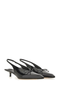 Jacquemus women’s the cubisto slingbacks black patent leather pumps with pointed toe and delicate bow detail