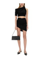 JACQUEMUS Women's The Drapeado Mini Skirt Black, view 2