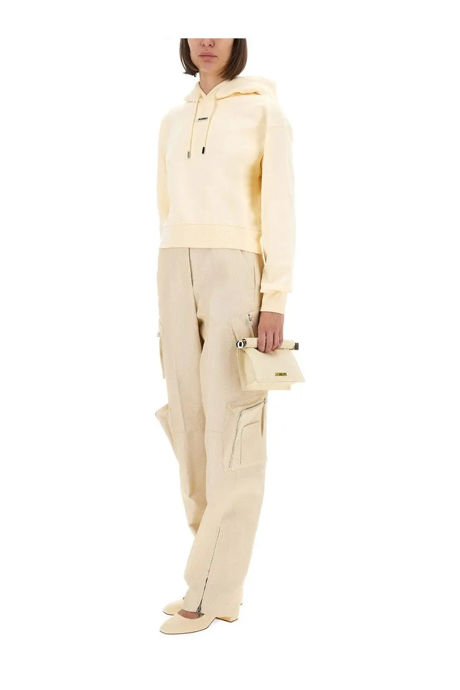 JACQUEMUS Women's The Grosgrain Hoodie Beige, view 2
