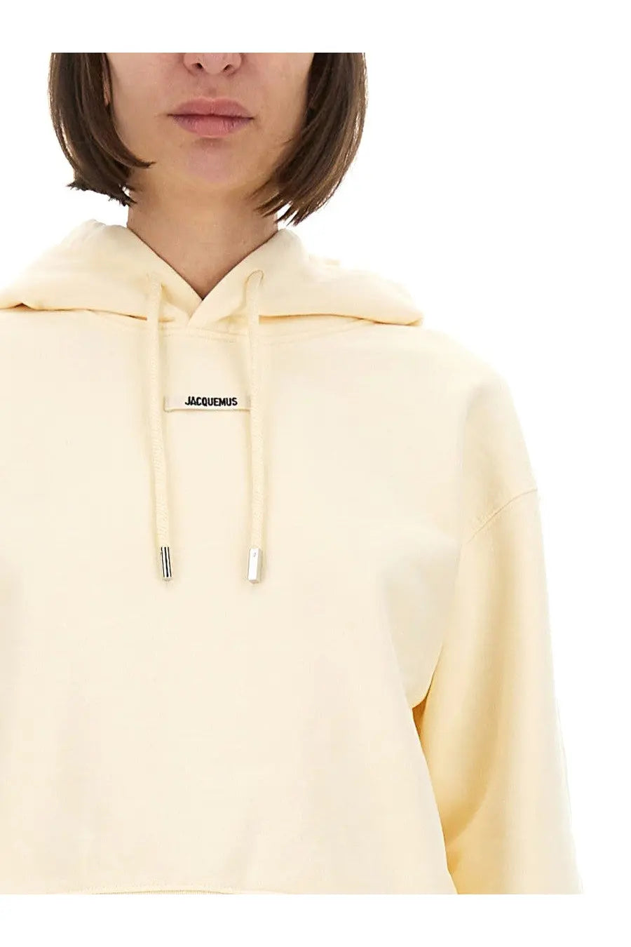JACQUEMUS Women's The Grosgrain Hoodie Beige, view 4
