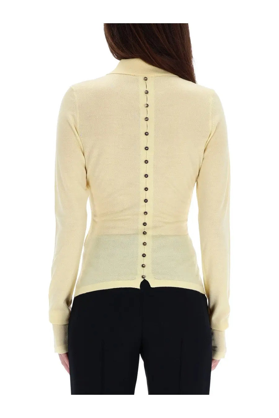 JACQUEMUS Women's Knitted Polo Yellow, view 3