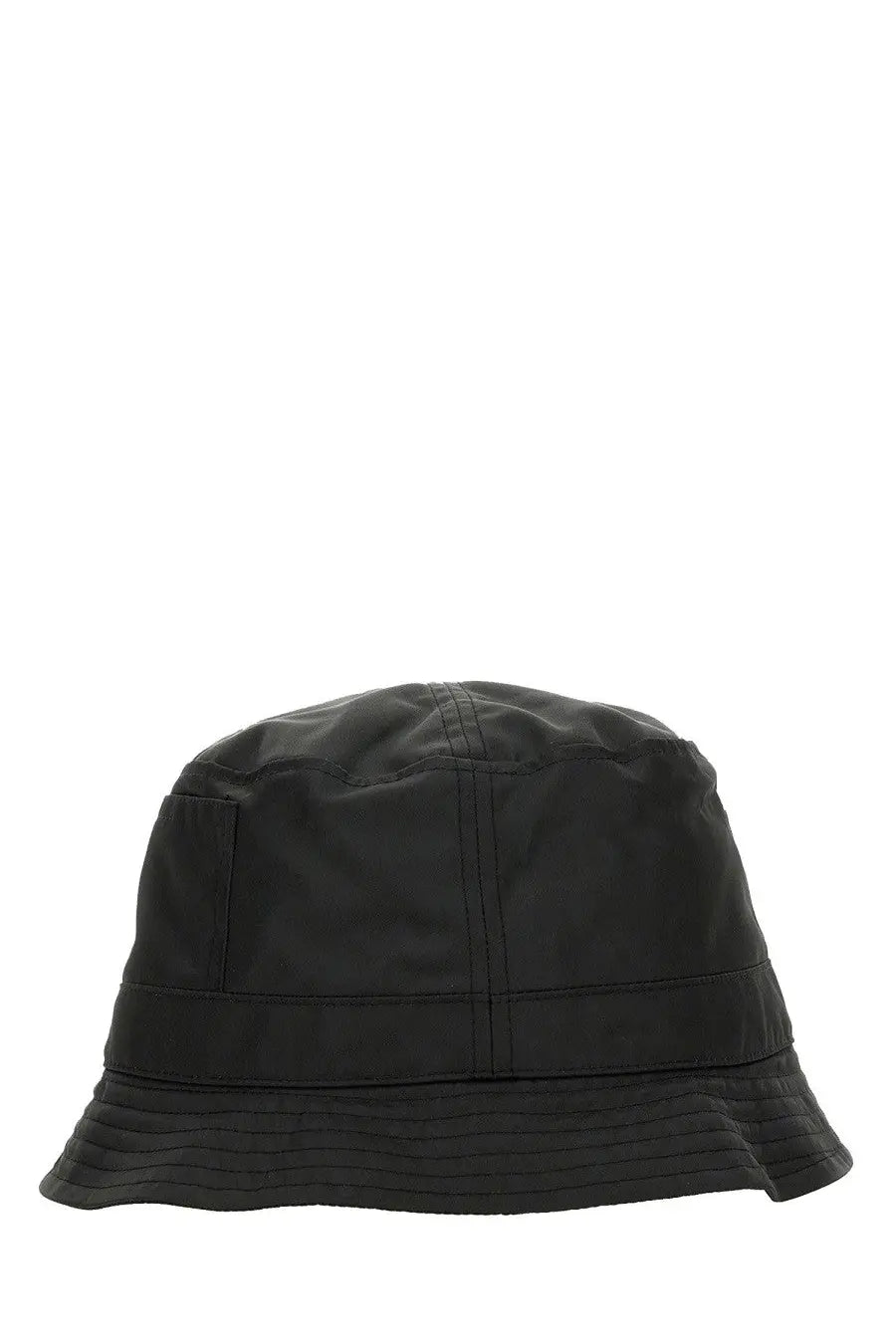 Jacquemus women’s le bob ovalie hat black bucket hat with structured crown and ribbed brim in smooth water resistant fabric