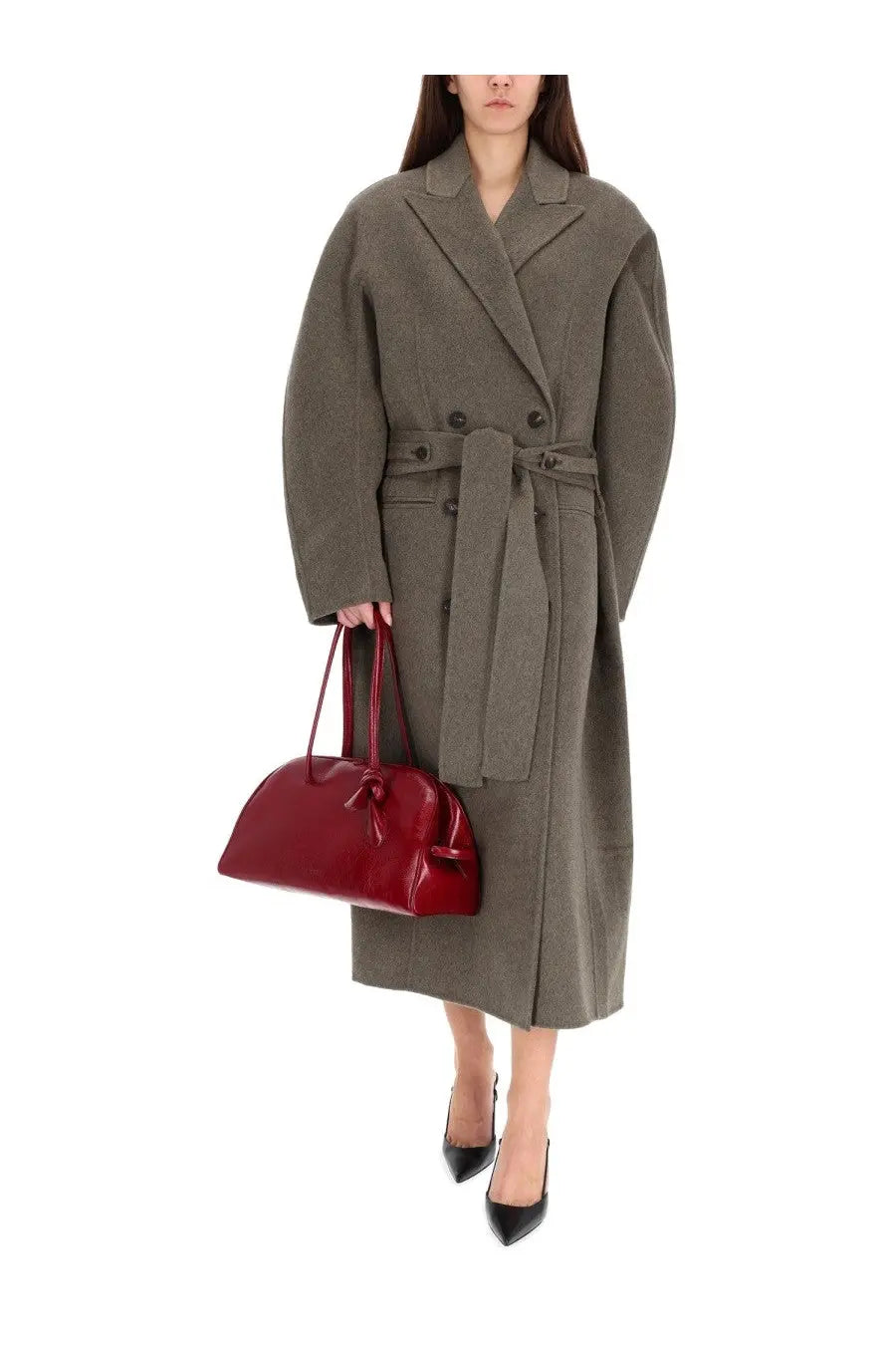 JACQUEMUS Women's Trench Coat Dhomme Curvio Grey, view 2