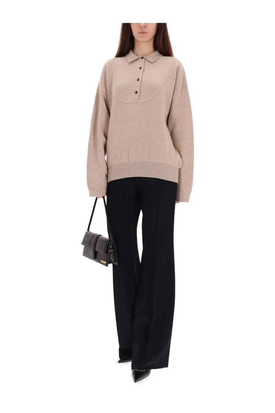 JACQUEMUS Women's Vareuse Balloon Sweater Beige, view 2