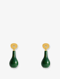 Toteme Women's Jade Drops Brass Earrings Green
