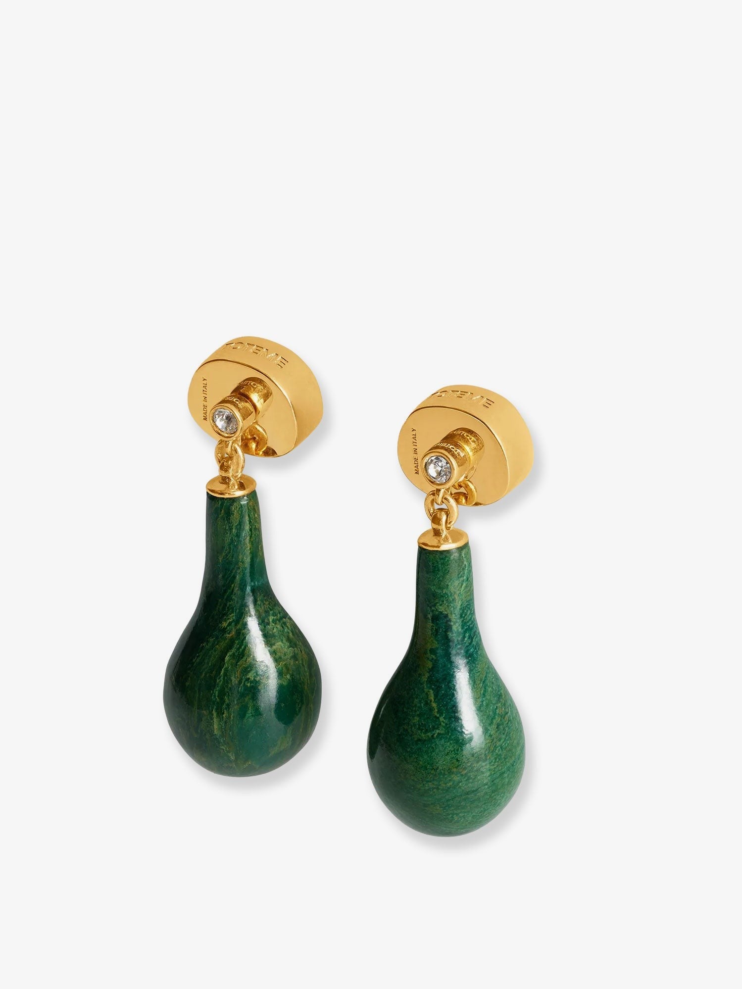Toteme Women's Jade Drops Brass Earrings Green